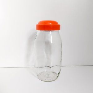 Vintage Carlton Glass 2L Glass Canister with Orange Lid